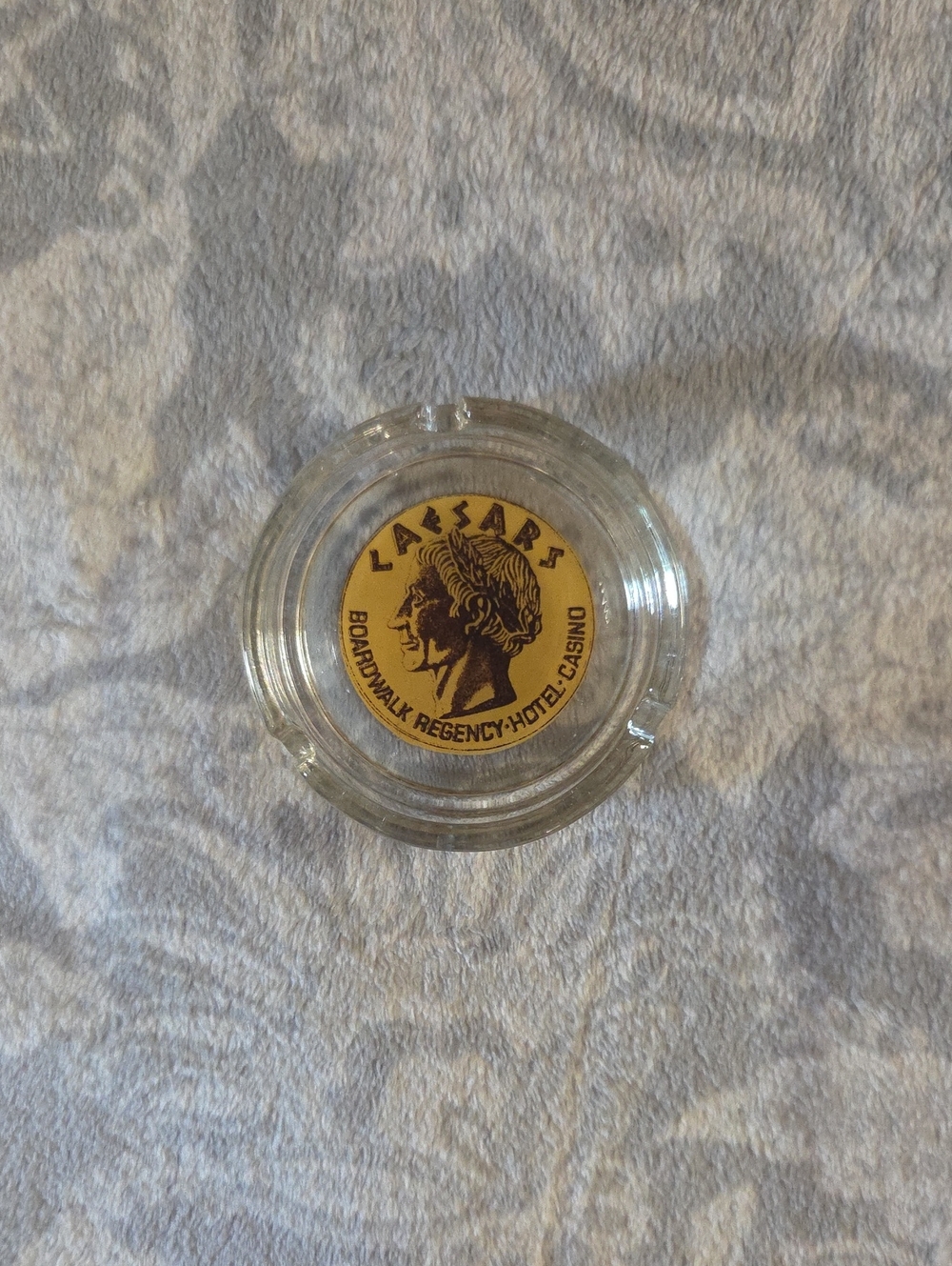 Vintage Caesars Boardwalk Regency Hotel & Casino Clear Glass Ashtray